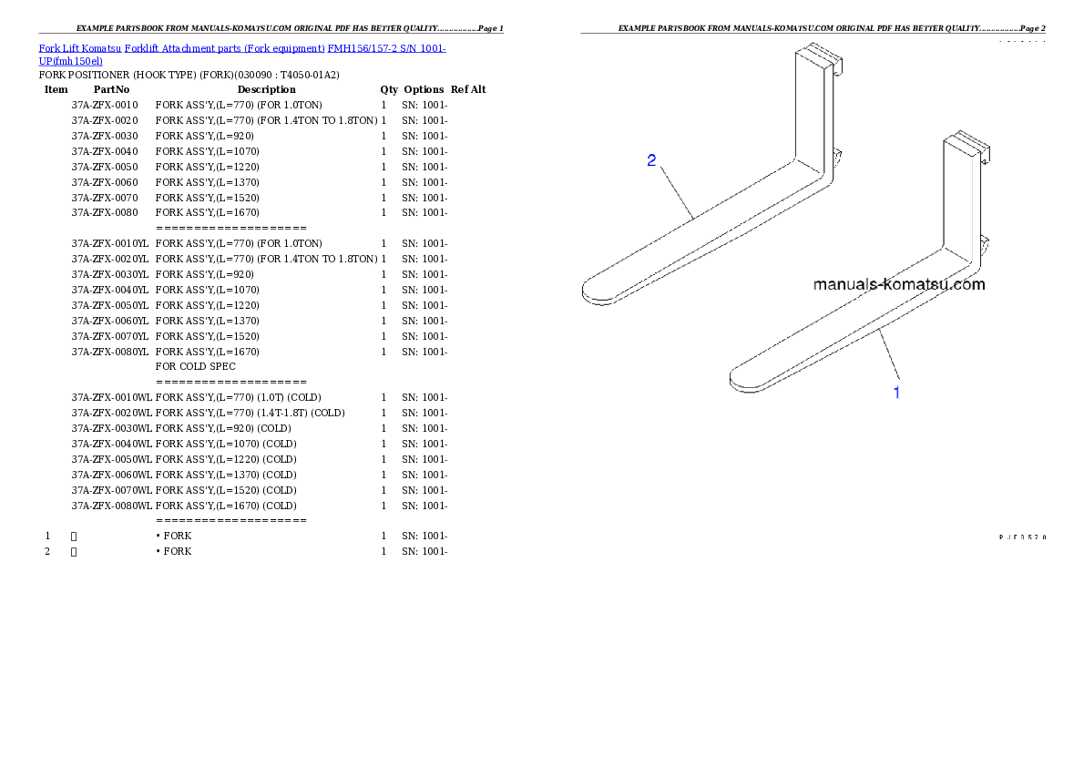 Protected: FMH156/157-2 S/N 1001-UP Partsbook