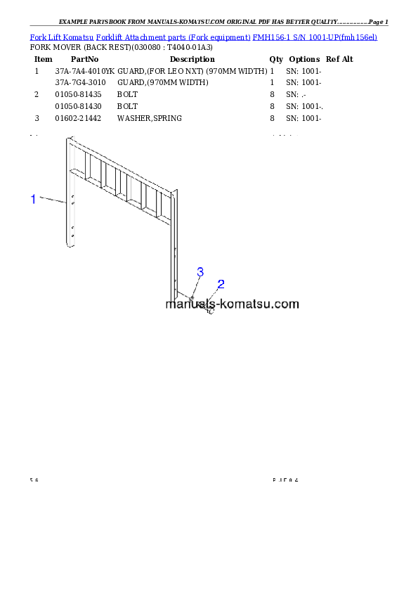 Protected: FMH156-1 S/N 1001-UP Partsbook