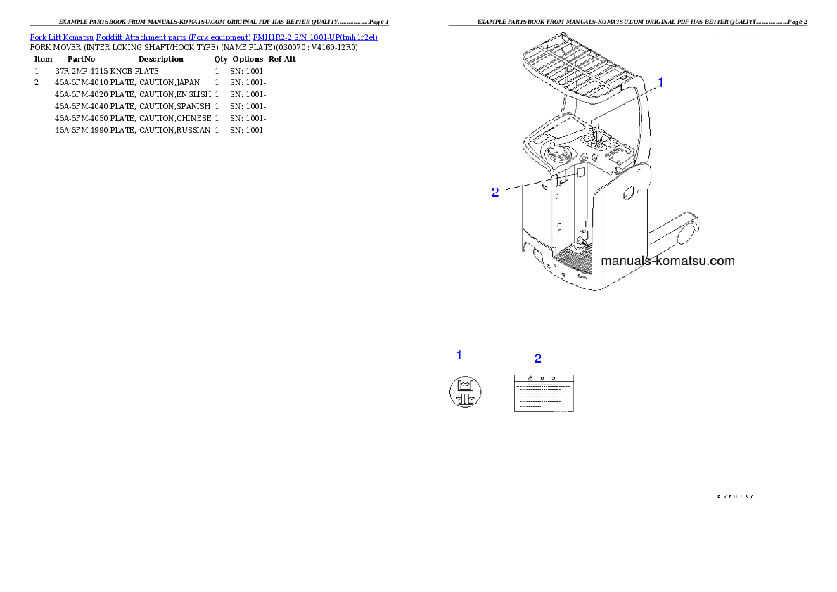Protected: FMH1R2-2 S/N 1001-UP Partsbook