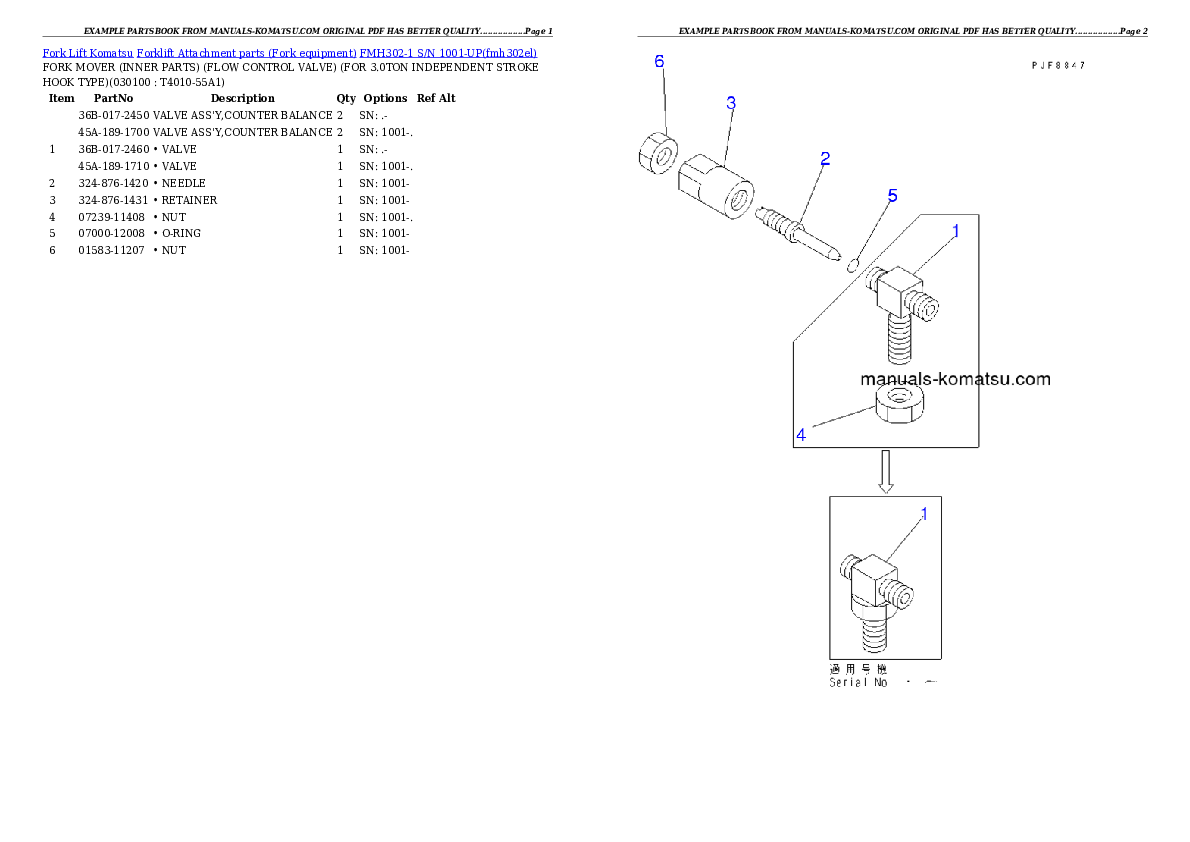 Protected: FMH302-1 S/N 1001-UP Partsbook