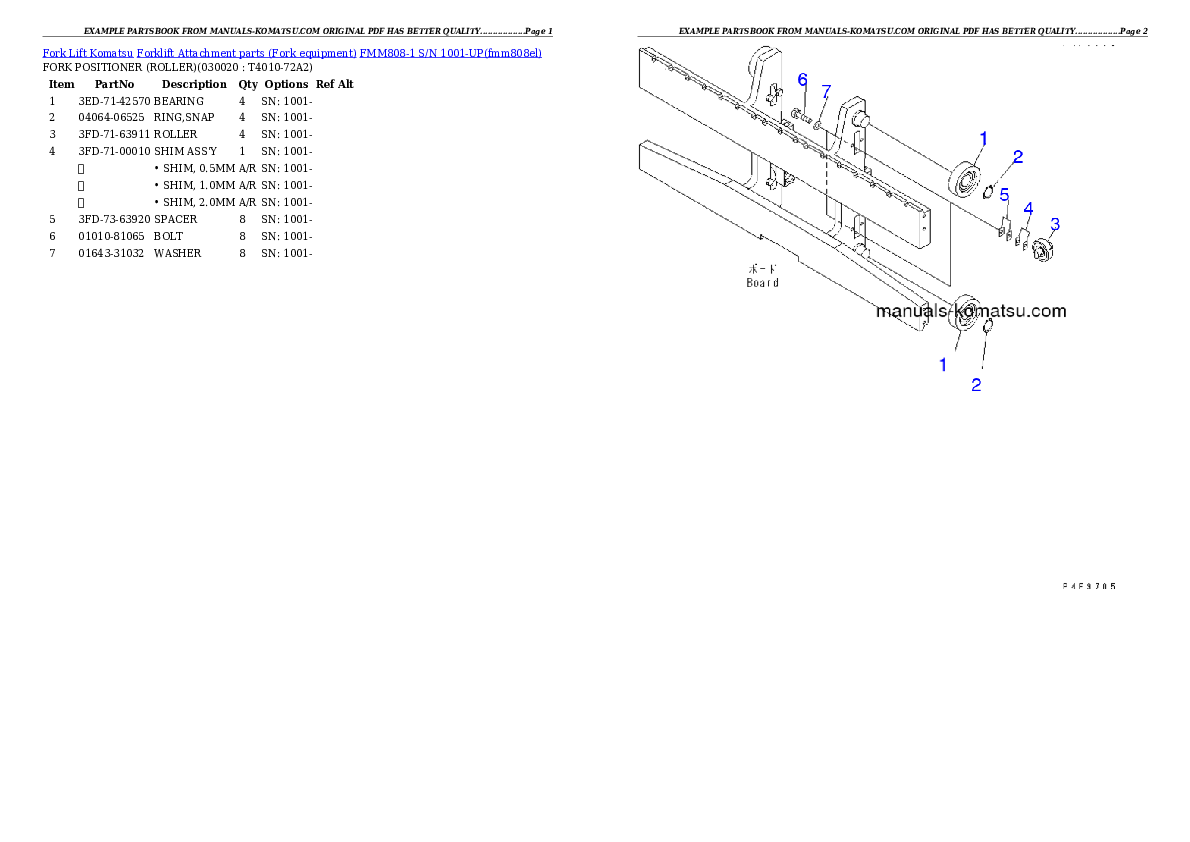 FMM808-1 S/N 1001-UP Partsbook