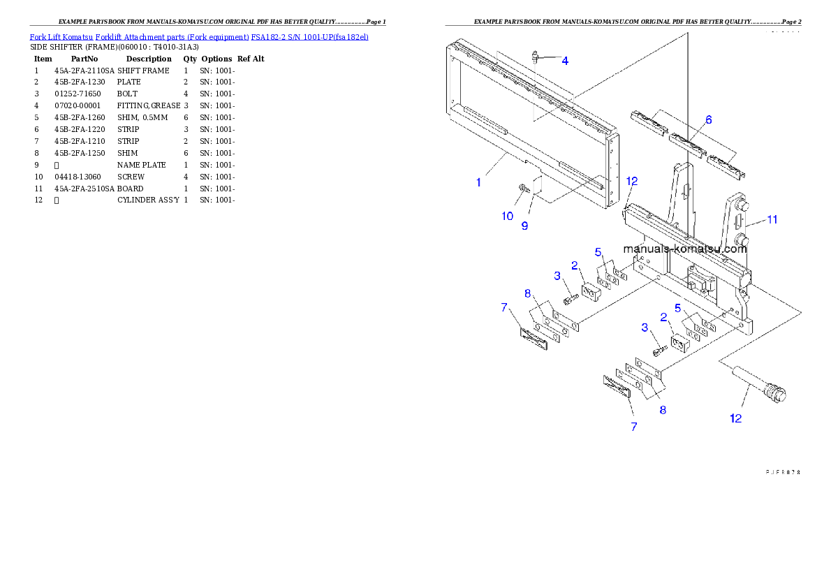 Protected: FSA182-2 S/N 1001-UP Partsbook