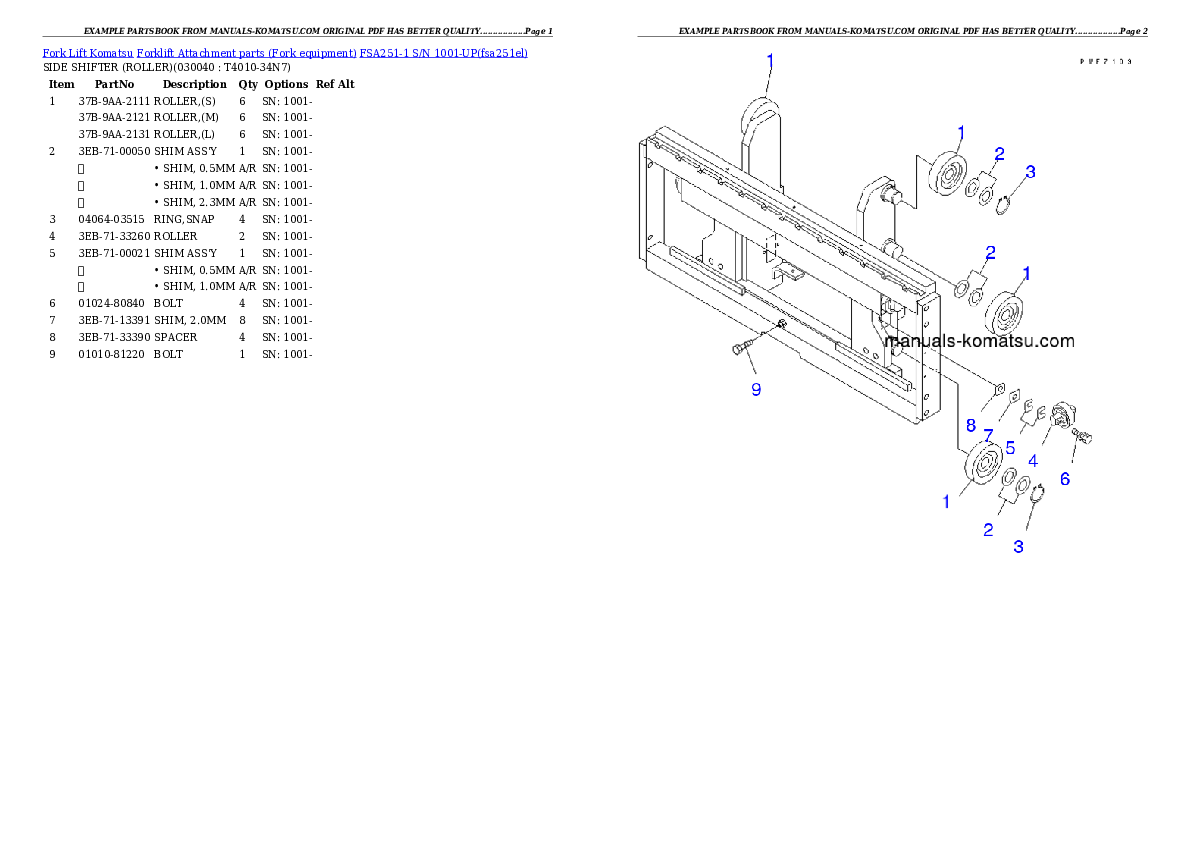Protected: FSA251-1 S/N 1001-UP Partsbook