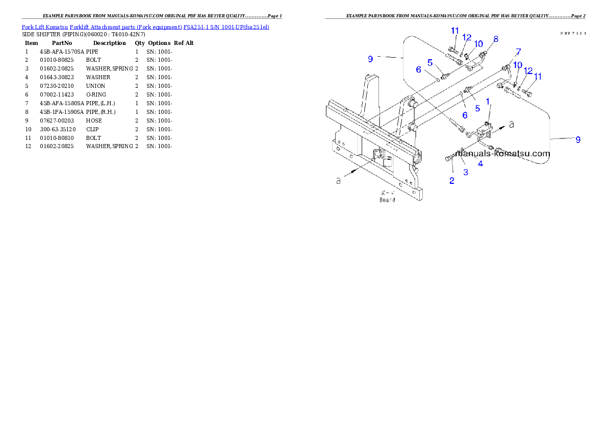 Protected: FSA251-1 S/N 1001-UP Partsbook