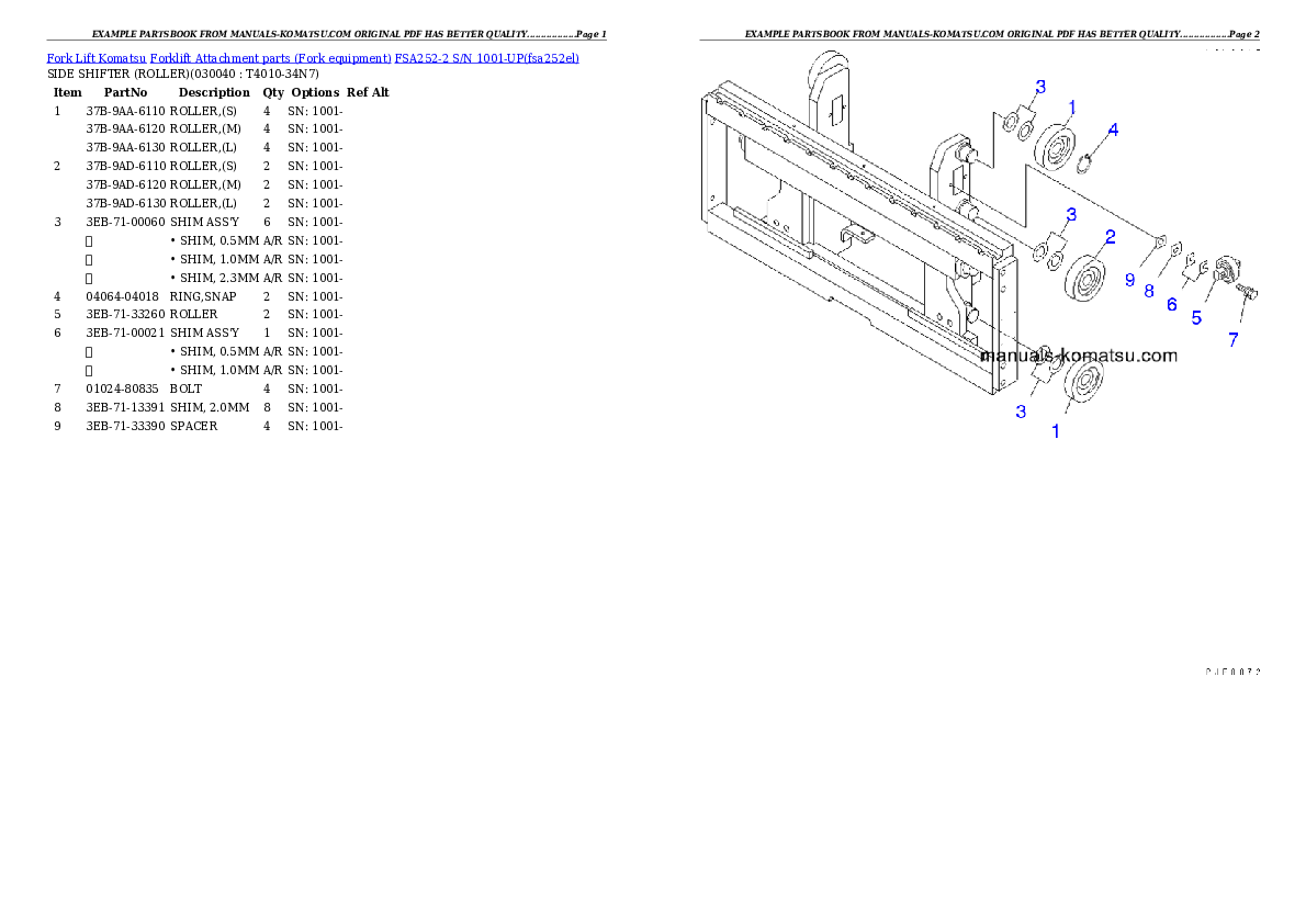 Protected: FSA252-2 S/N 1001-UP Partsbook