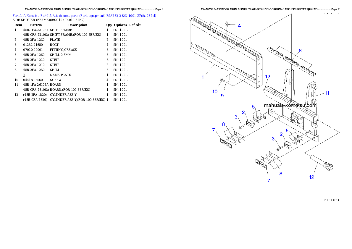 Protected: FSA252-2 S/N 1001-UP Partsbook