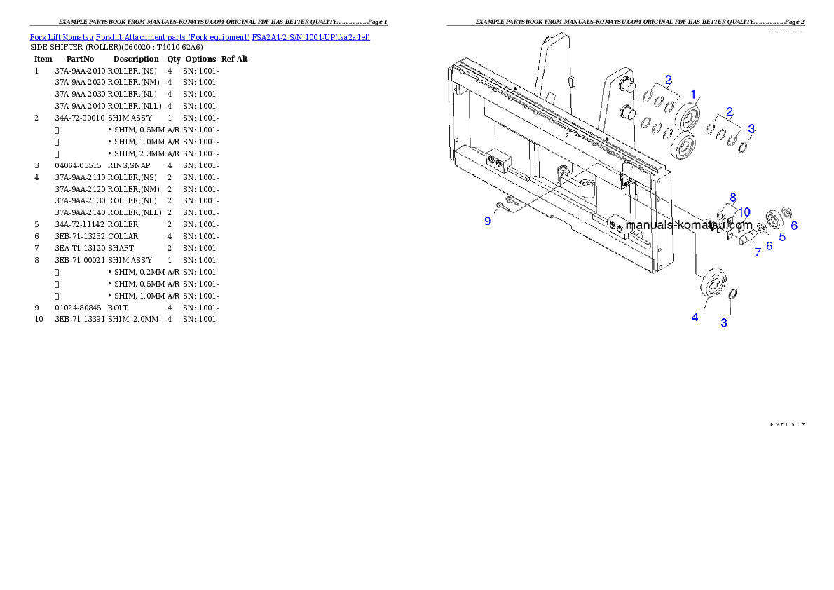 Protected: FSA2A1-2 S/N 1001-UP Partsbook