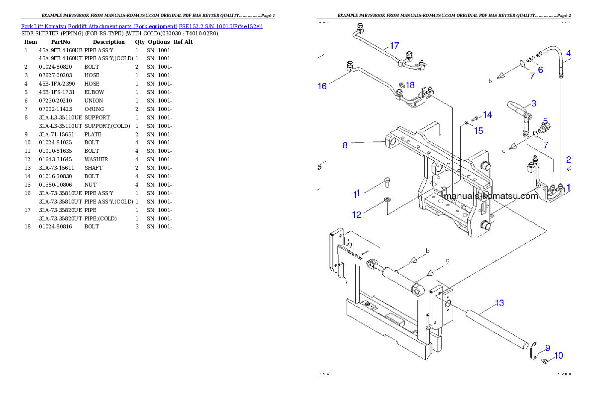 FSE152-2 S/N 1001-UP Partsbook