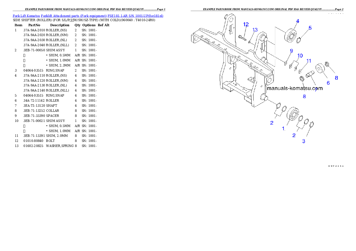 Protected: FSE181-1-AR S/N 1001-UP Partsbook