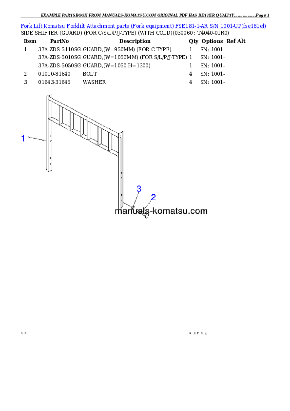 Protected: FSE181-1-AR S/N 1001-UP Partsbook