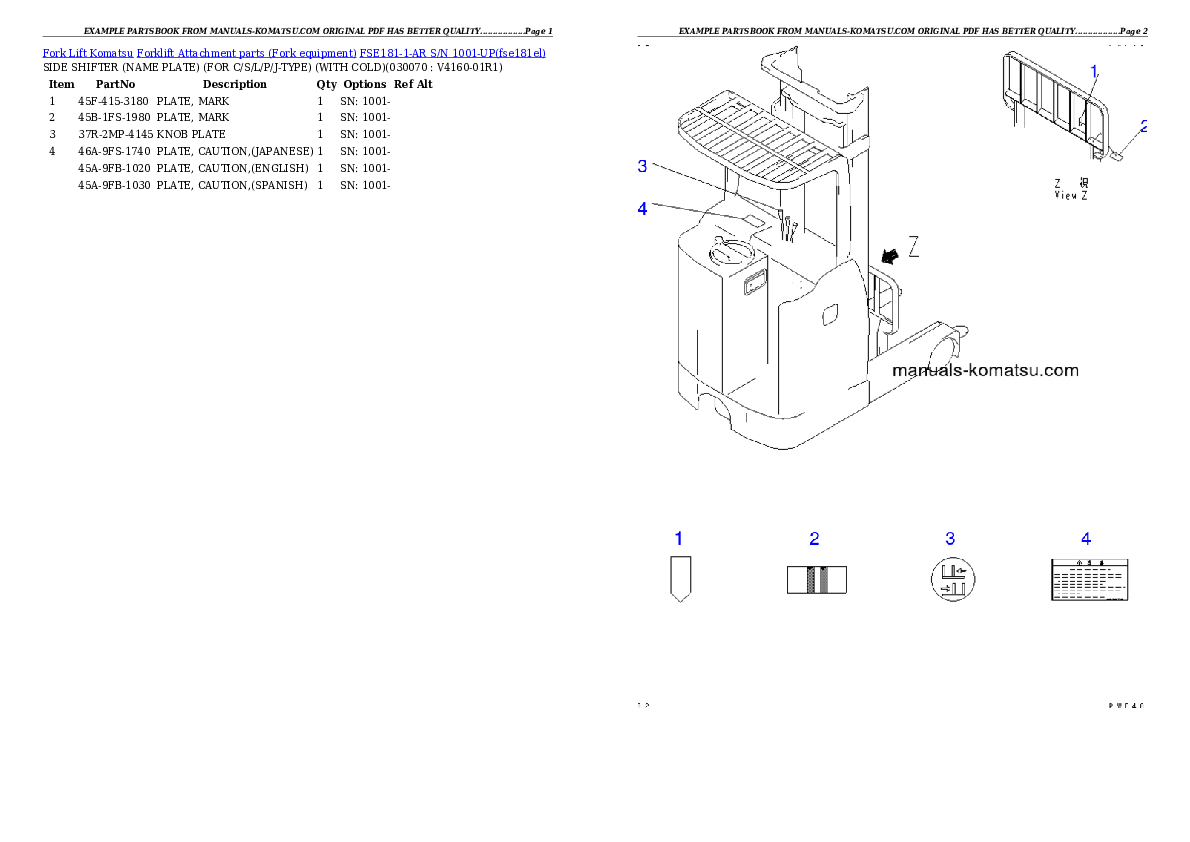 Protected: FSE181-1-AR S/N 1001-UP Partsbook