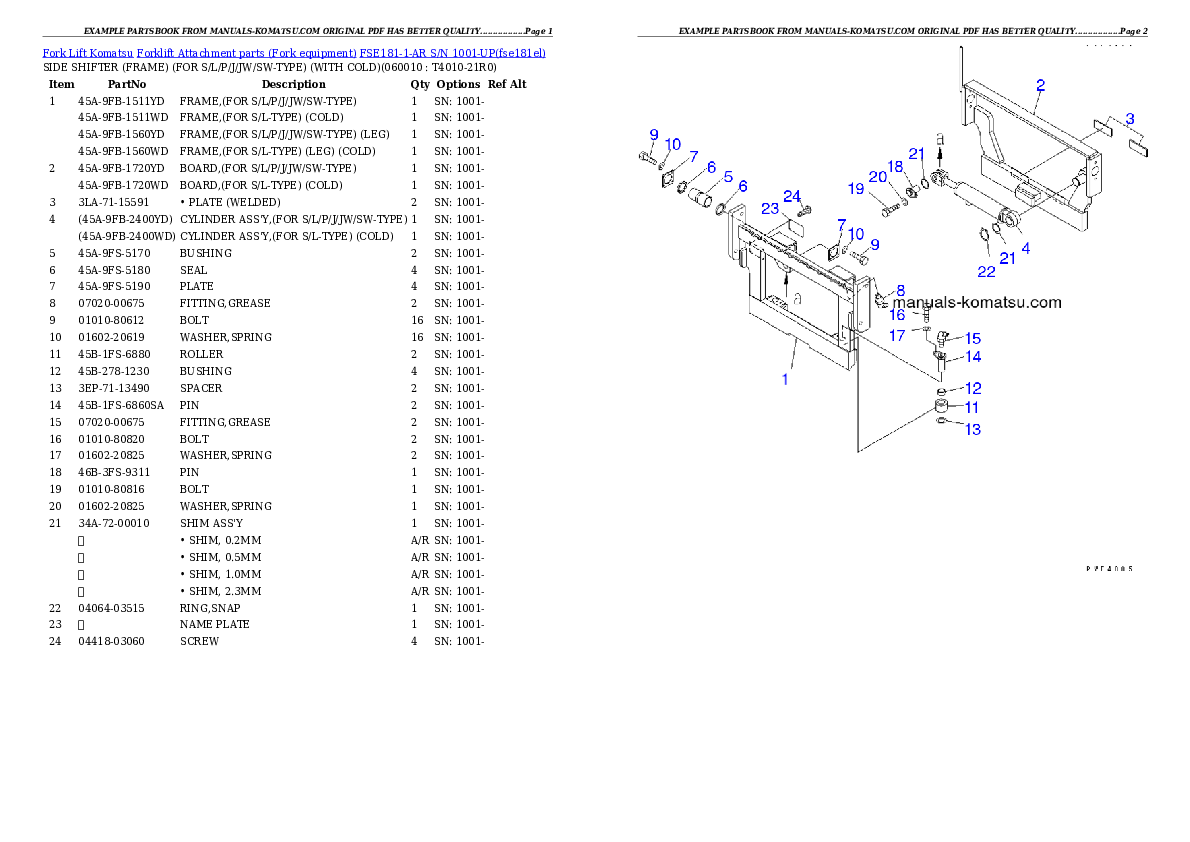 Protected: FSE181-1-AR S/N 1001-UP Partsbook