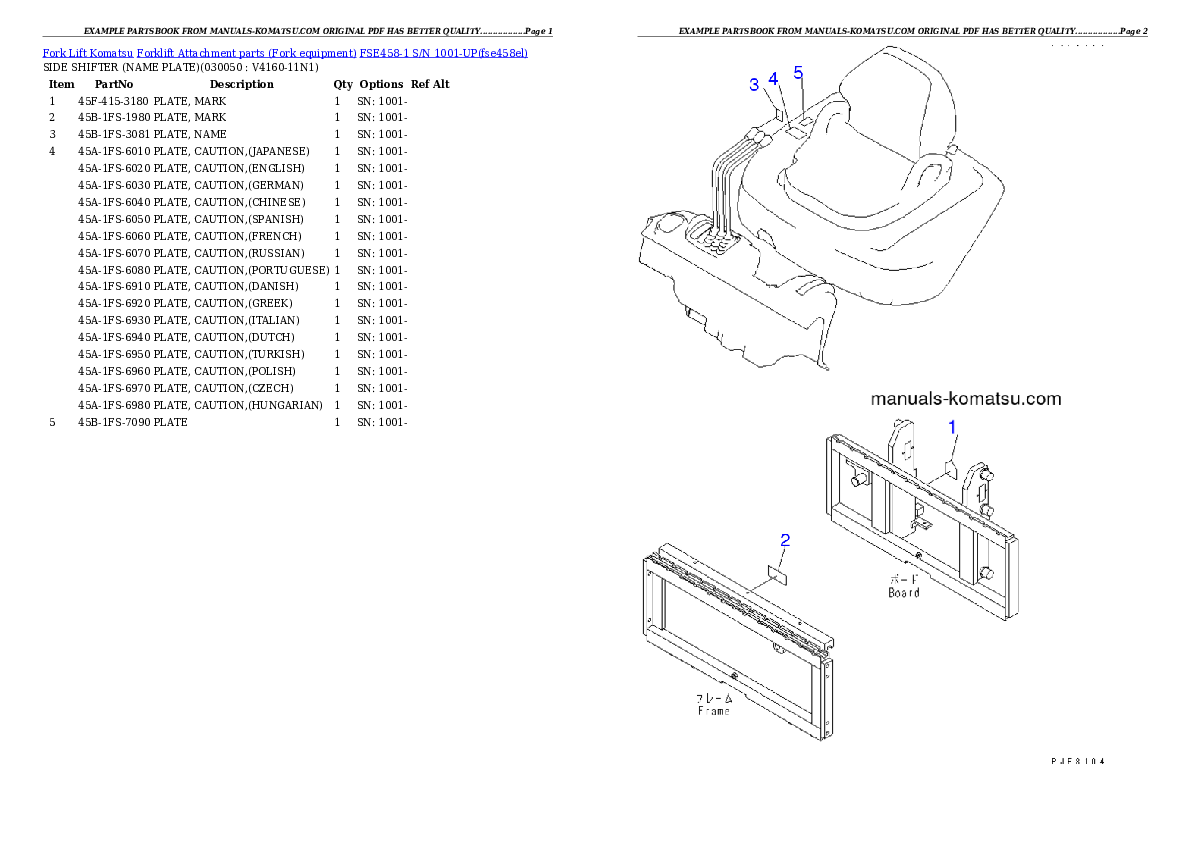 Protected: FSE458-1 S/N 1001-UP Partsbook