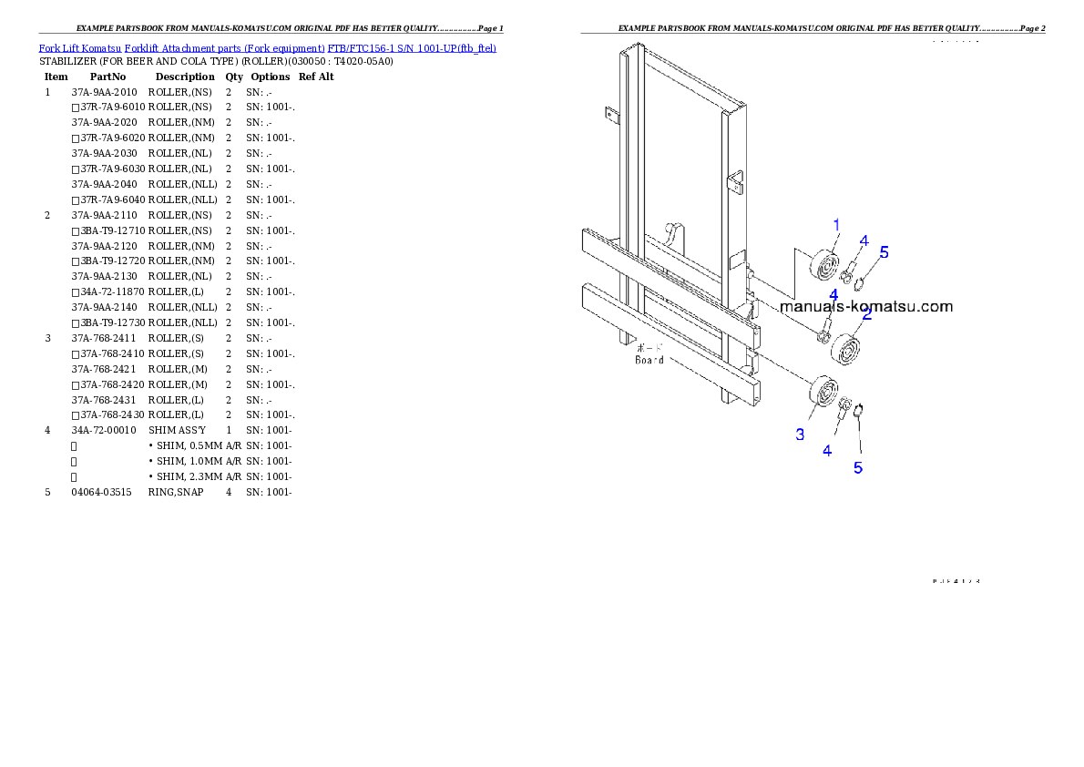 Protected: FTB/FTC156-1 S/N 1001-UP Partsbook
