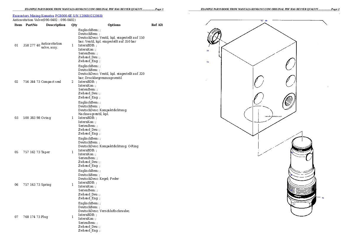 Protected: PC8000-6E S/N 12068 Partsbook