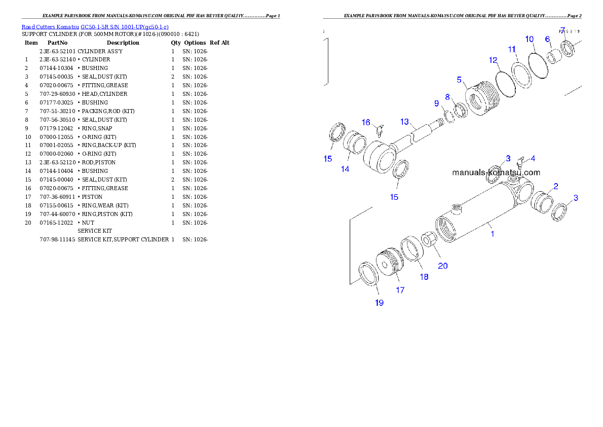 Protected: GC50-1-5R S/N 1001-UP Partsbook