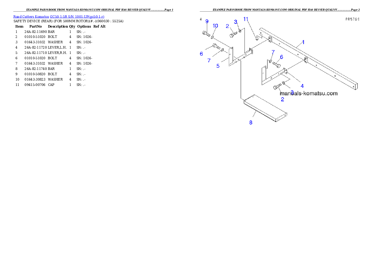 Protected: GC50-1-5R S/N 1001-UP Partsbook