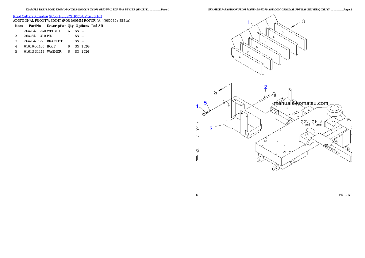 Protected: GC50-1-5R S/N 1001-UP Partsbook