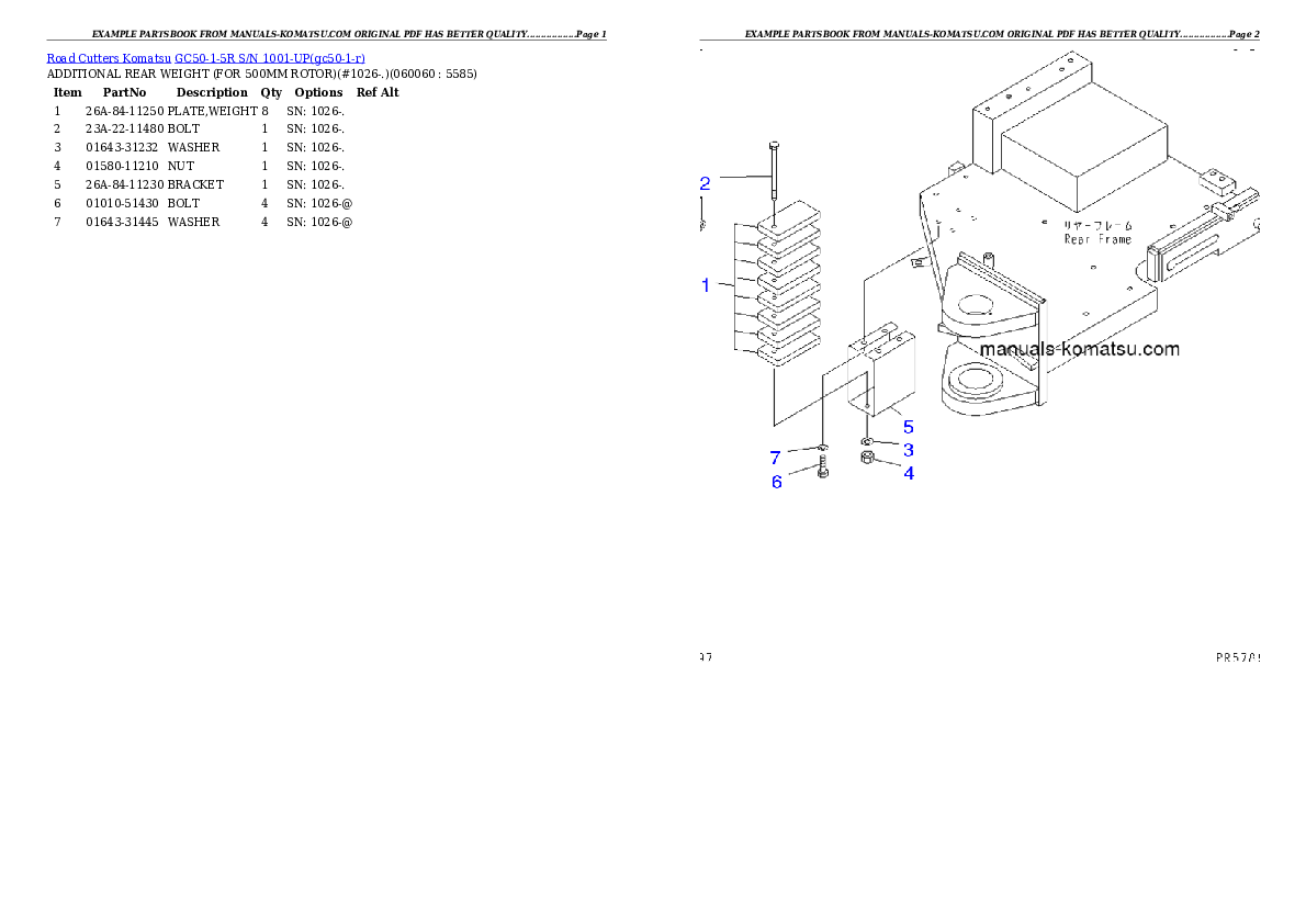 Protected: GC50-1-5R S/N 1001-UP Partsbook