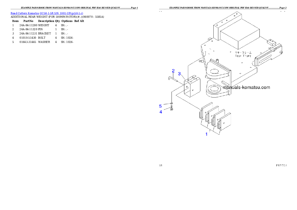 Protected: GC50-1-5R S/N 1001-UP Partsbook