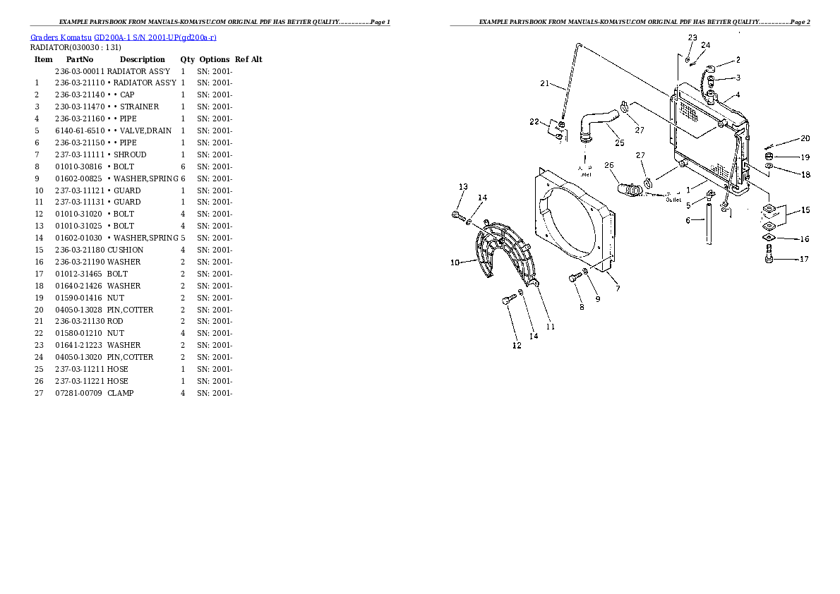 GD200A-1 S/N 2001-UP Partsbook