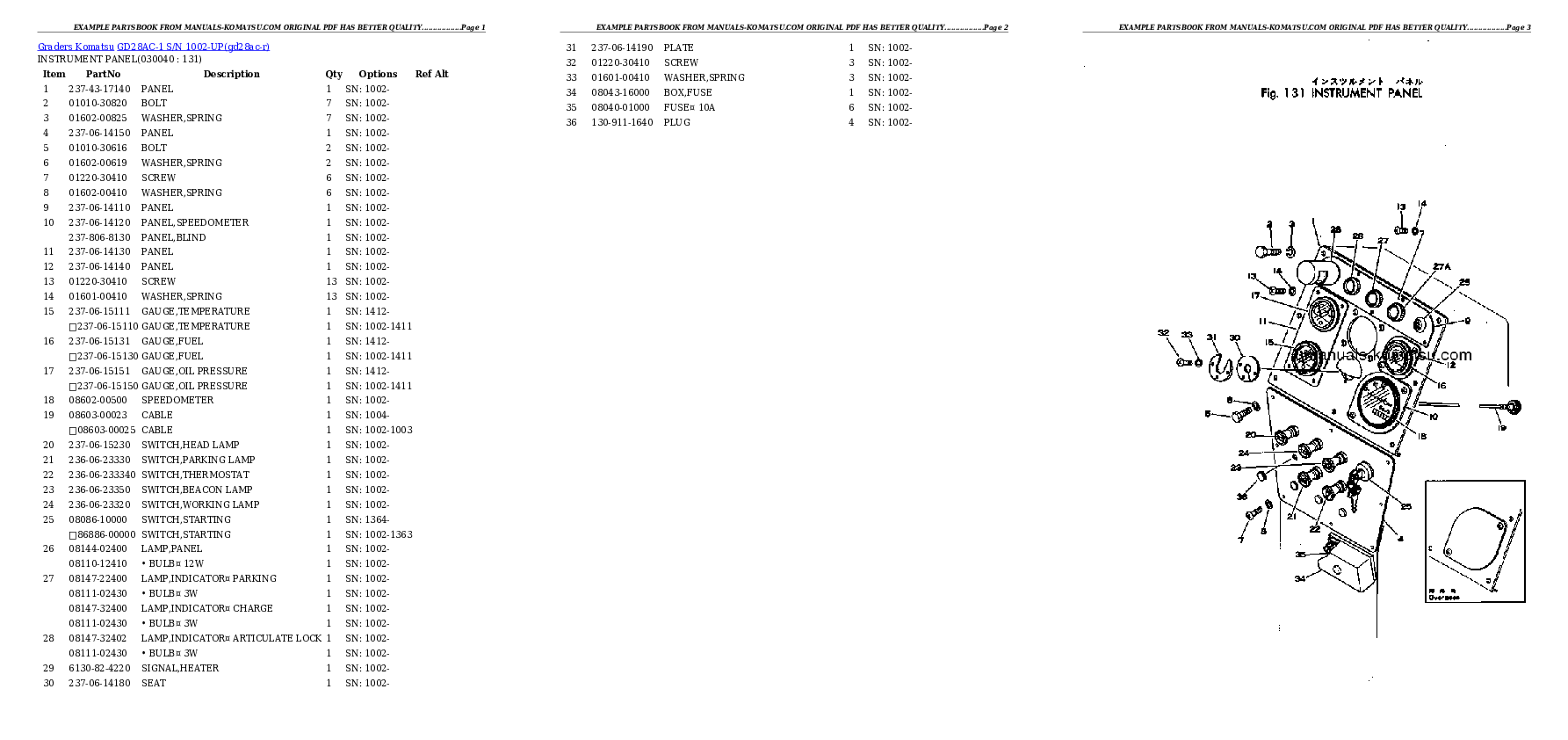 Protected: GD28AC-1 S/N 1002-UP Partsbook