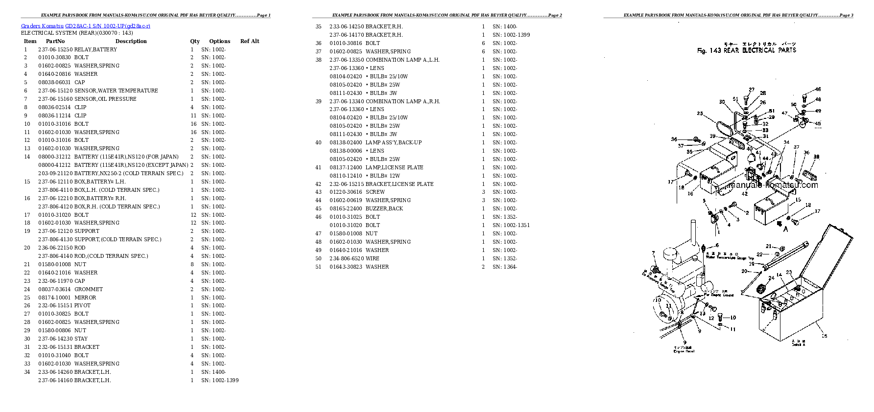 Protected: GD28AC-1 S/N 1002-UP Partsbook