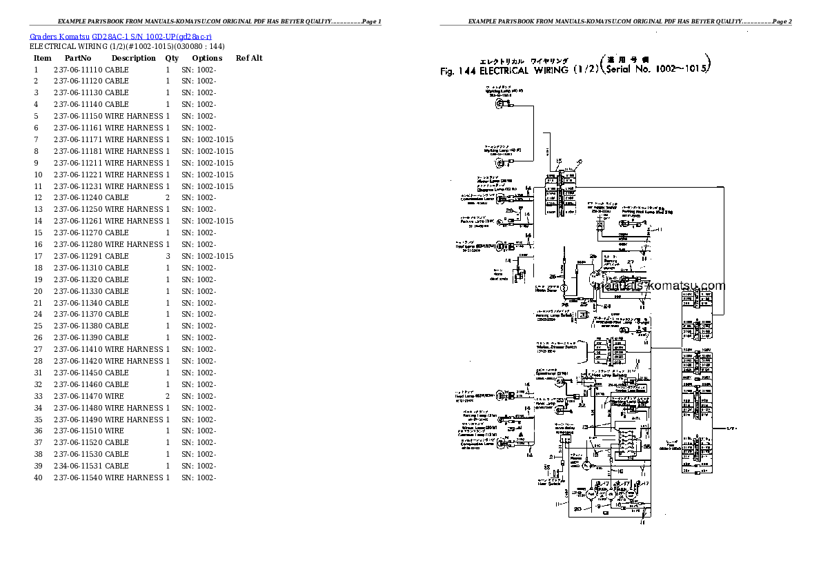 Protected: GD28AC-1 S/N 1002-UP Partsbook