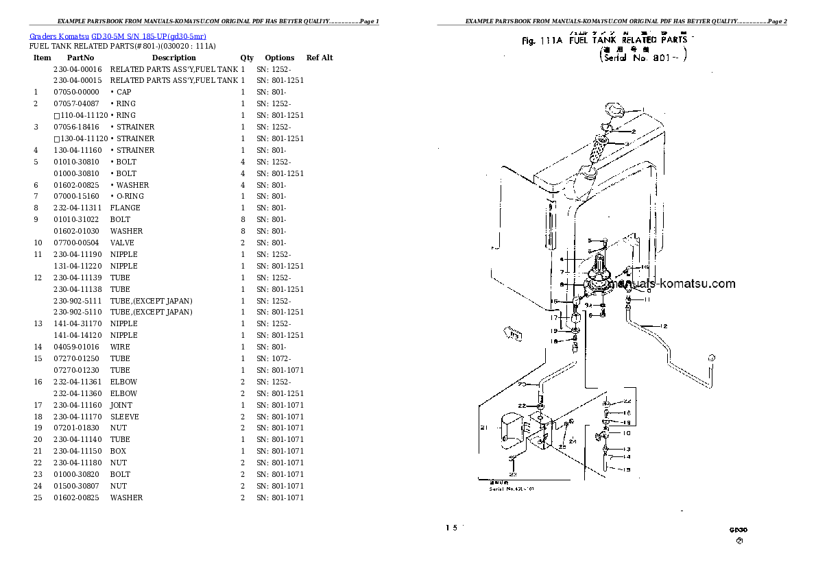 GD30-5M S/N 185-UP Partsbook