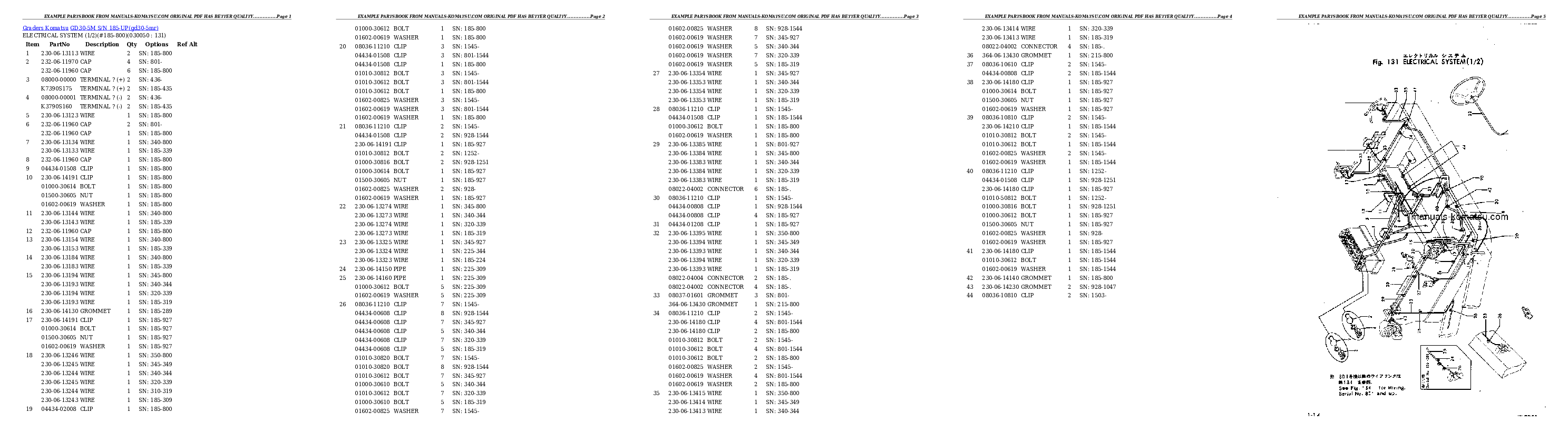 Protected: GD30-5M S/N 185-UP Partsbook