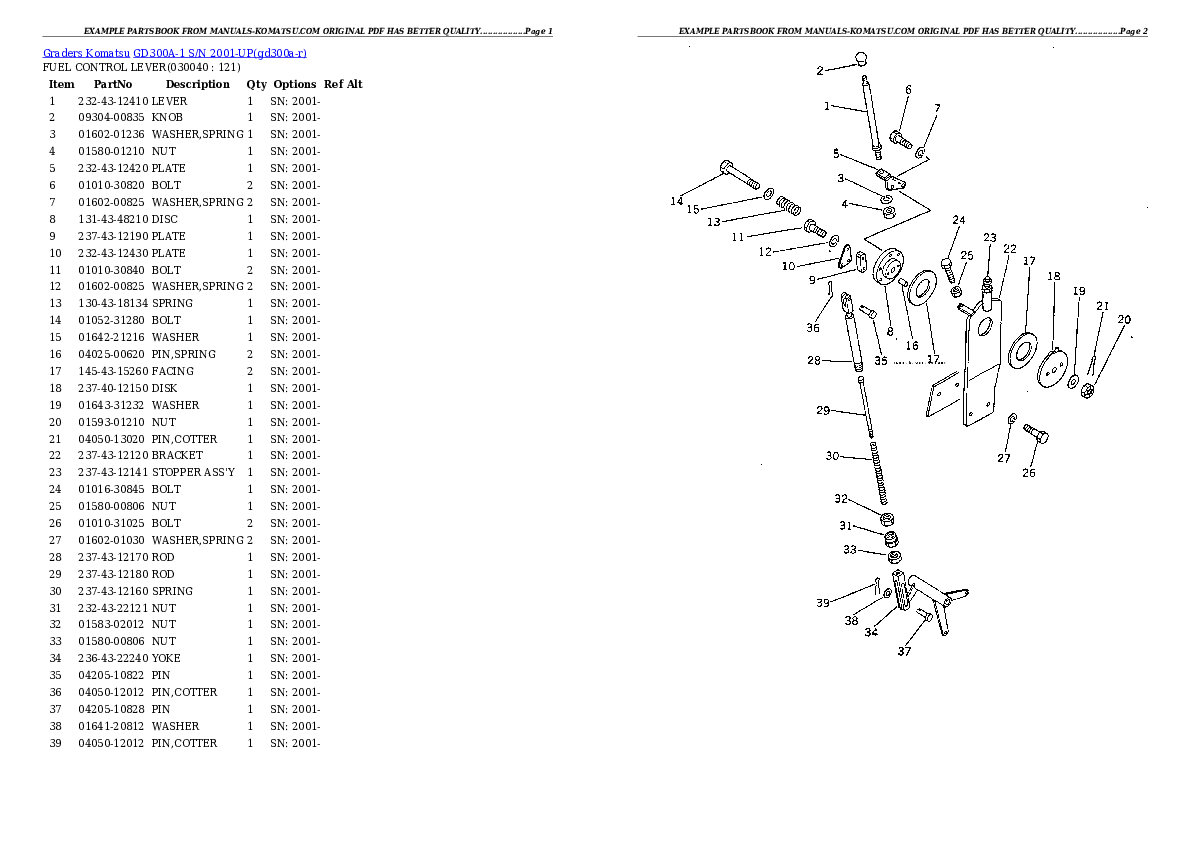 Protected: GD300A-1 S/N 2001-UP Partsbook