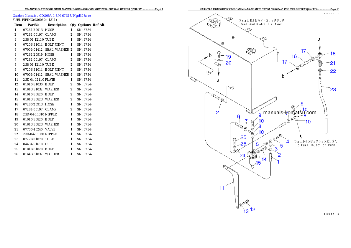 Protected: GD305A-1 S/N 6734-UP Partsbook