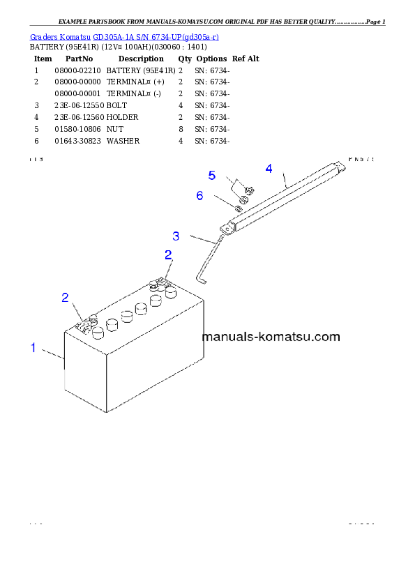 Protected: GD305A-1A S/N 6734-UP Partsbook