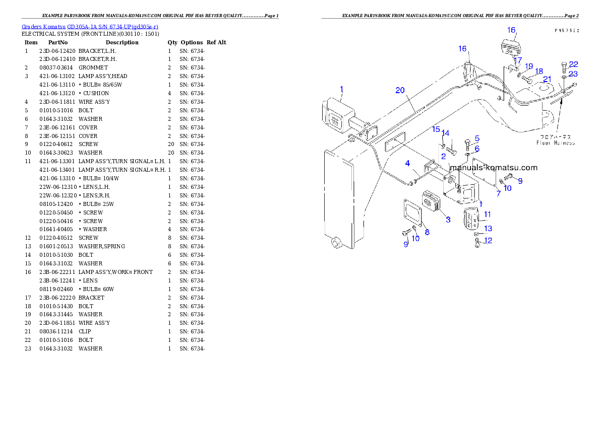 Protected: GD305A-1A S/N 6734-UP Partsbook