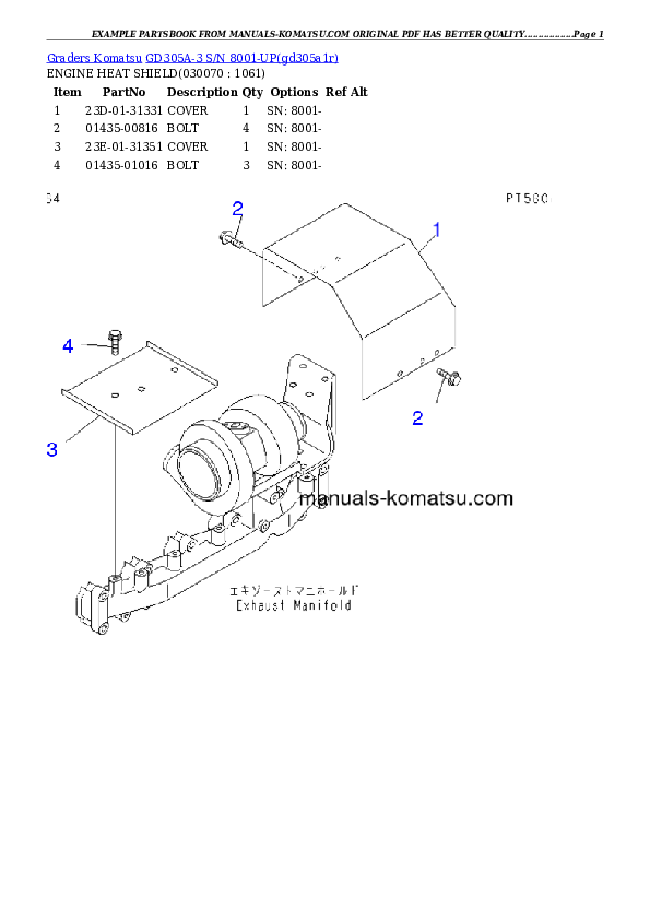 Protected: GD305A-3 S/N 8001-UP Partsbook