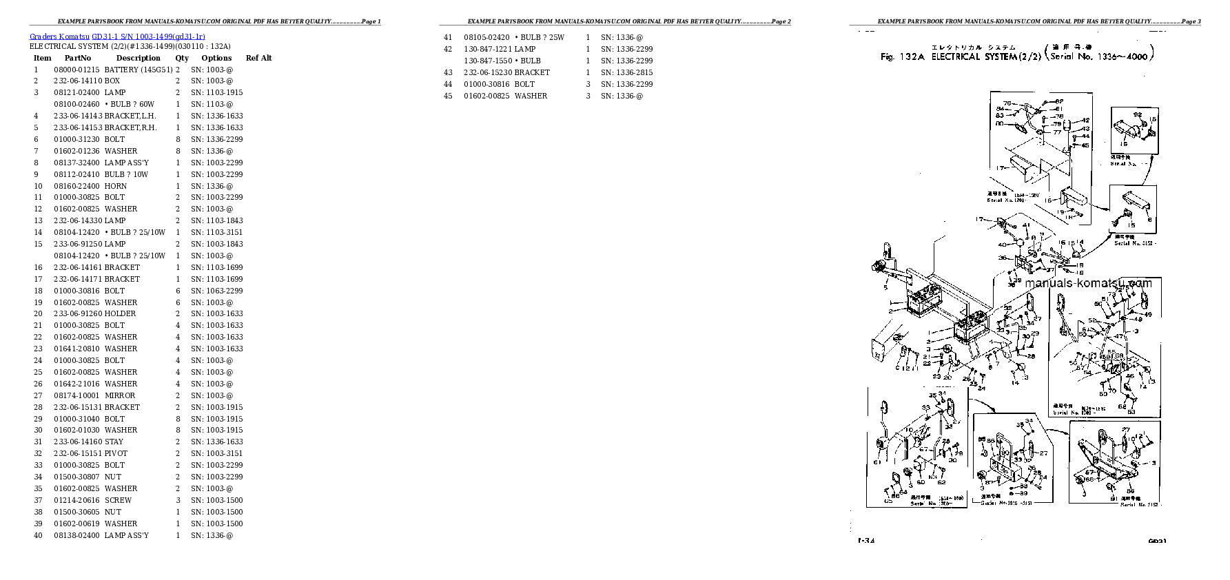 Protected: GD31-1 S/N 1003-1499 Partsbook