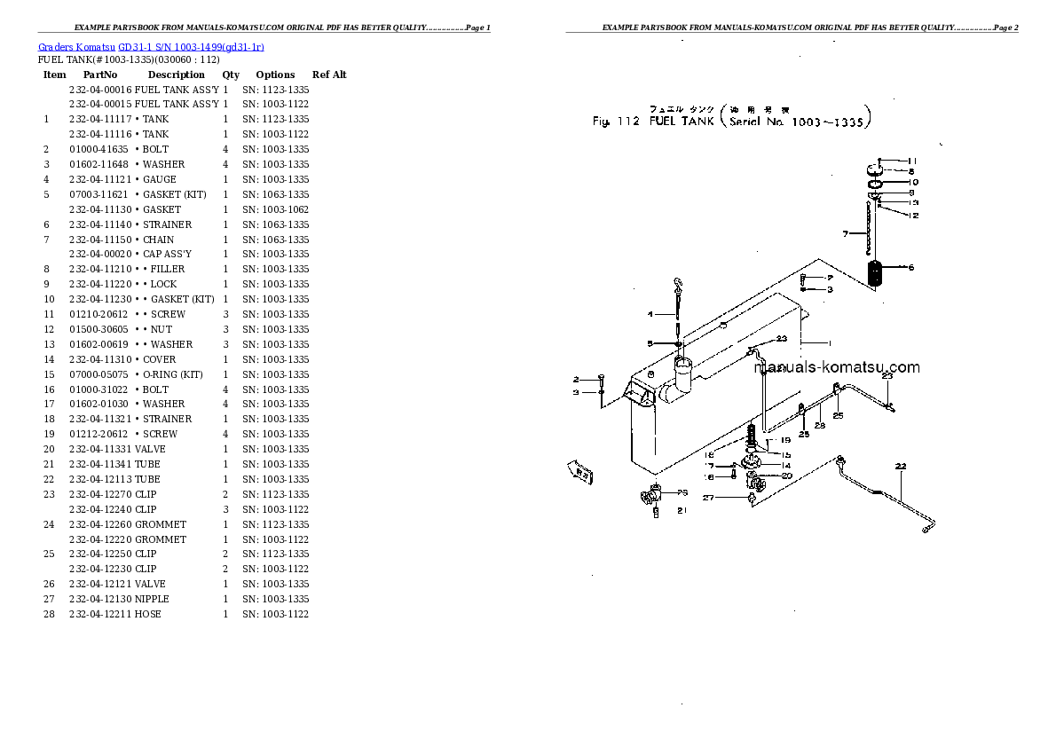 Protected: GD31-1 S/N 1003-1499 Partsbook