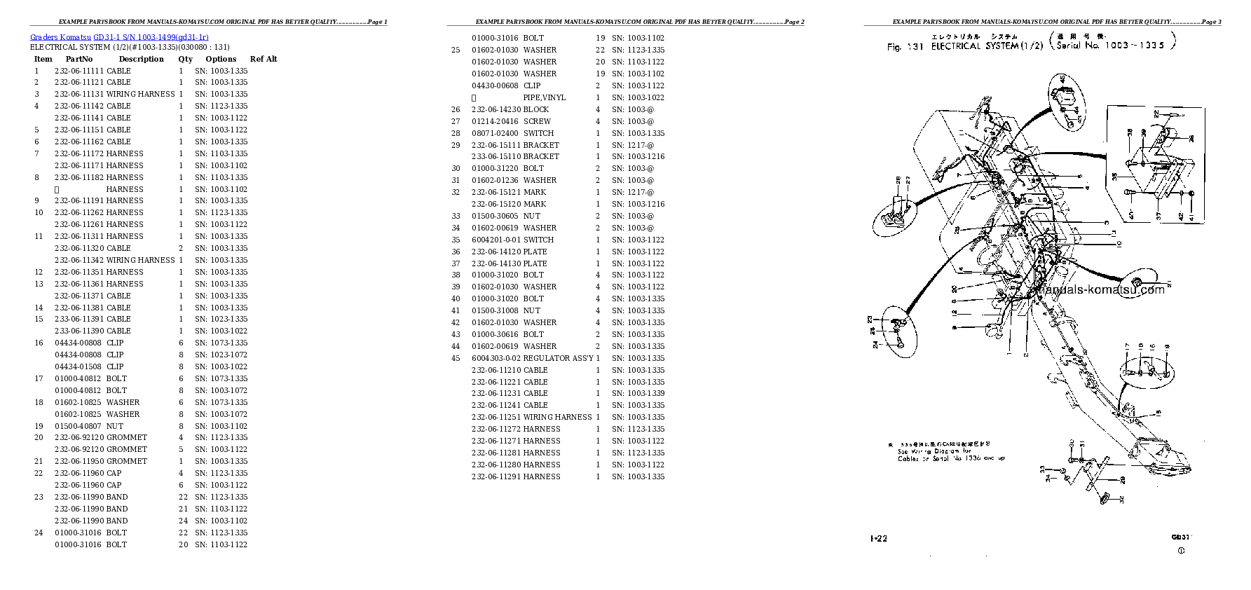Protected: GD31-1 S/N 1003-1499 Partsbook