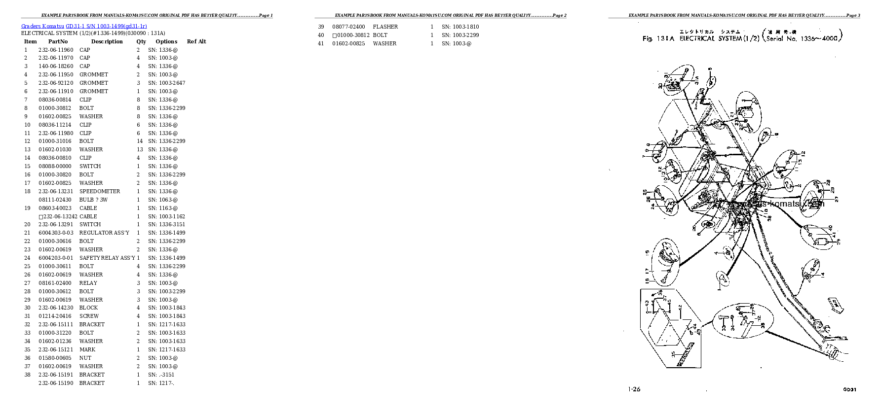 Protected: GD31-1 S/N 1003-1499 Partsbook