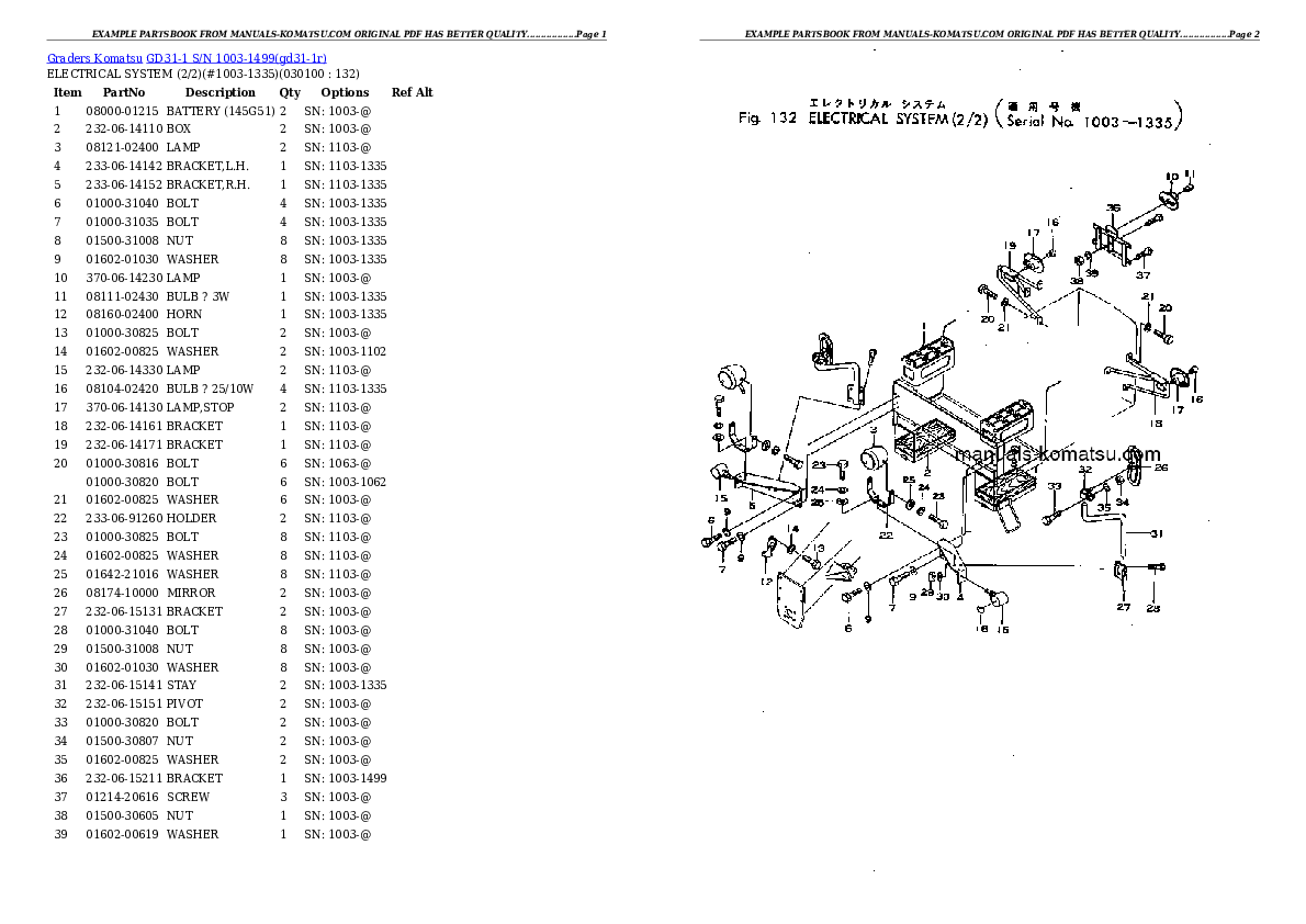 Protected: GD31-1 S/N 1003-1499 Partsbook