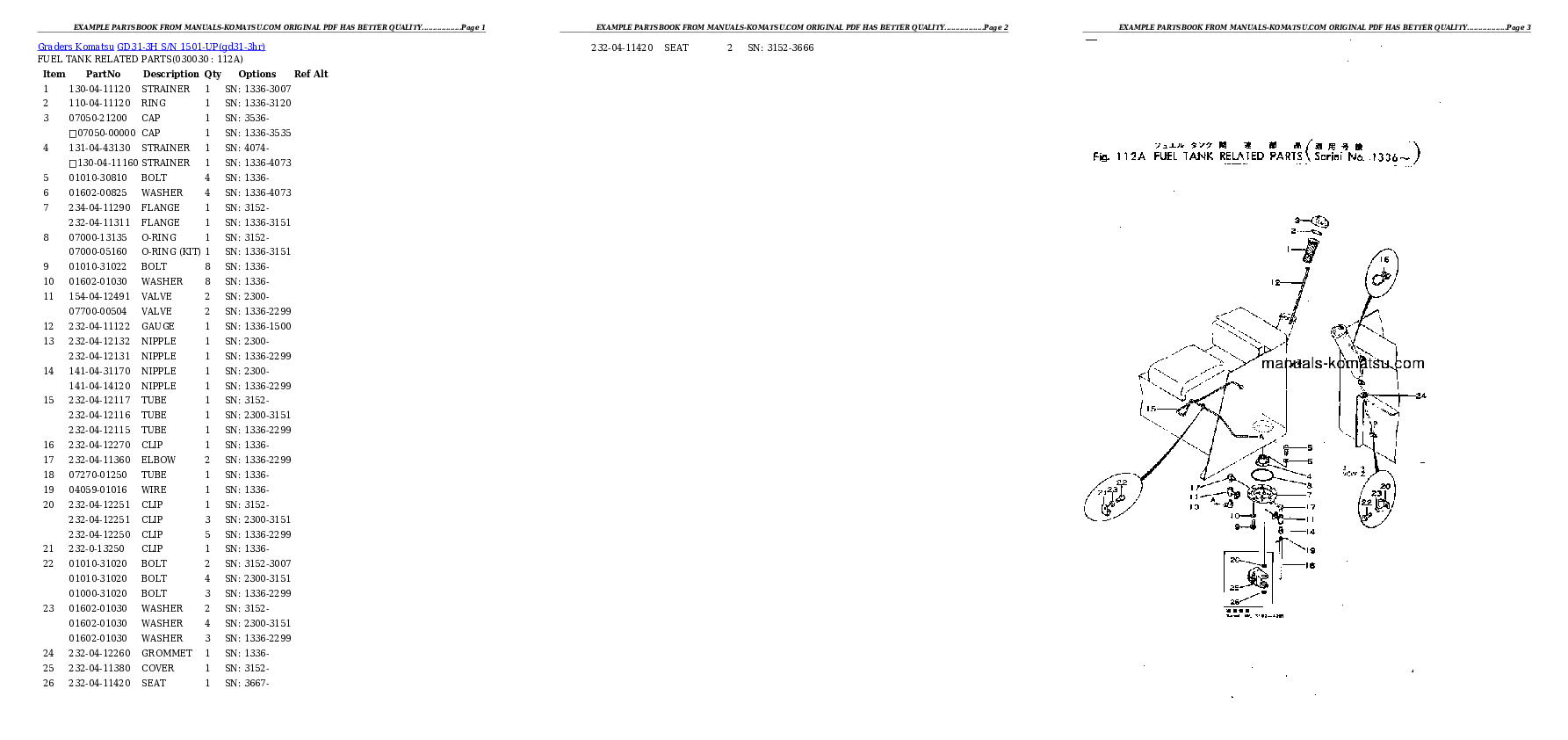 GD31-3H S/N 1501-UP Partsbook