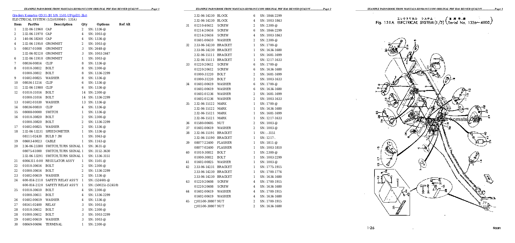 Protected: GD31-3H S/N 1501-UP Partsbook