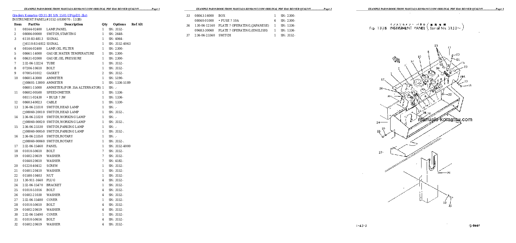 Protected: GD31-3H S/N 1501-UP Partsbook