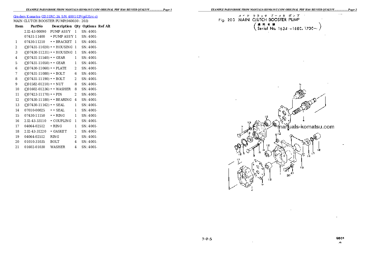 Protected: GD31RC-3A S/N 4001-UP Partsbook