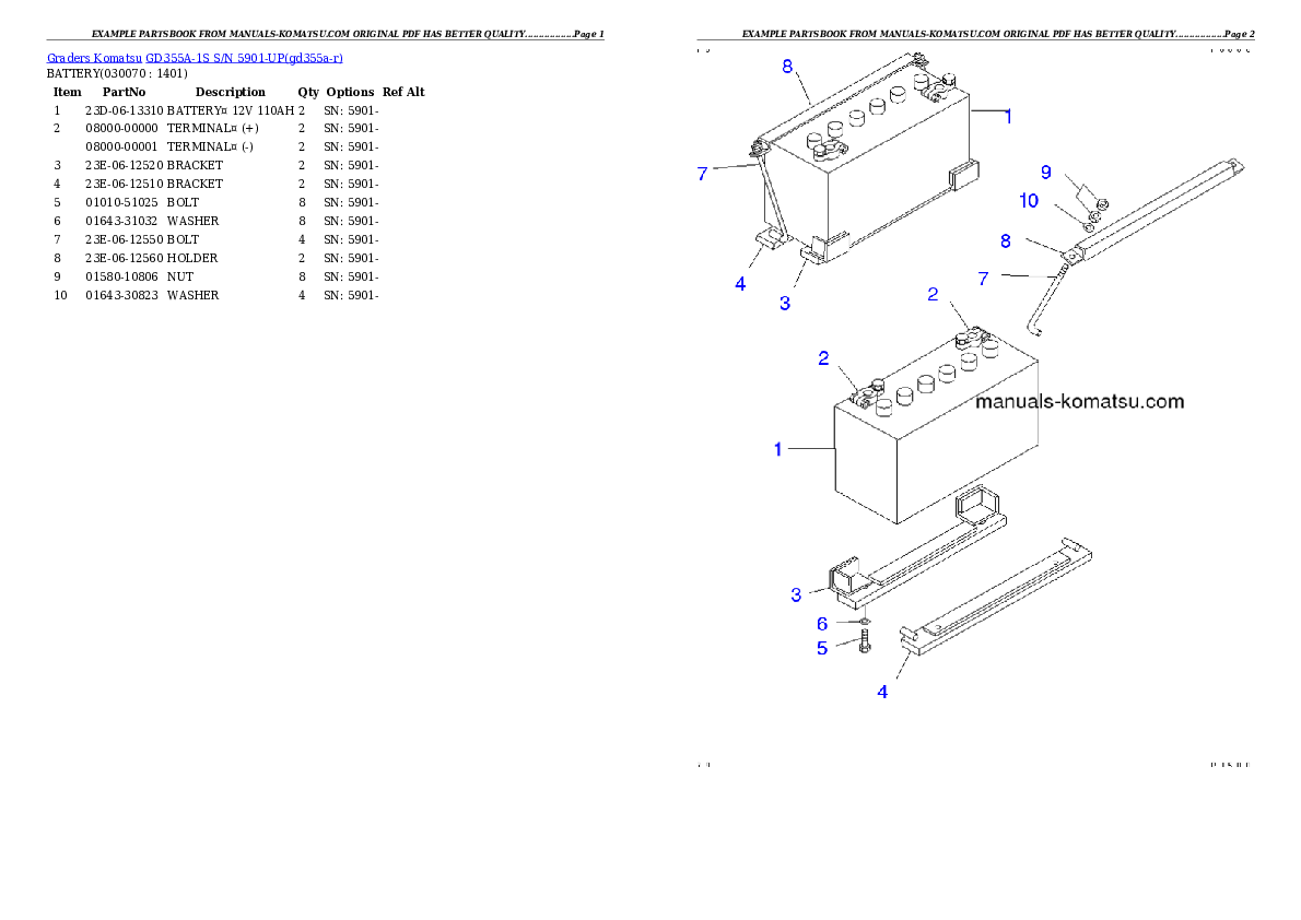 Protected: GD355A-1S S/N 5901-UP Partsbook