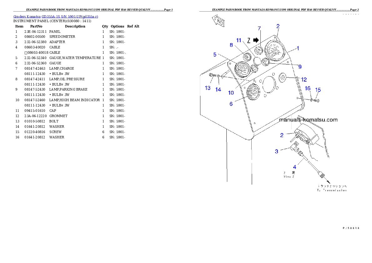 Protected: GD355A-1S S/N 5901-UP Partsbook