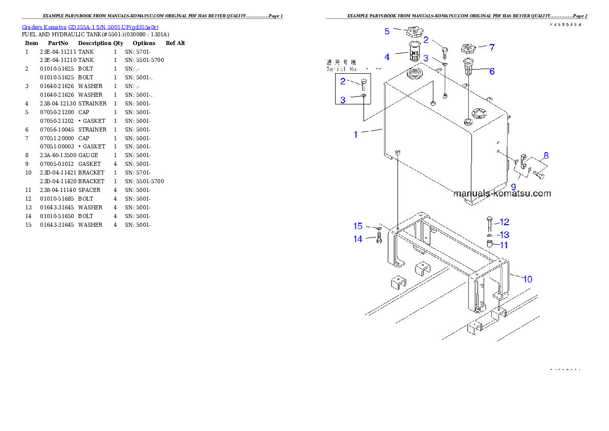 Protected: GD355A-1 S/N 5001-UP Partsbook