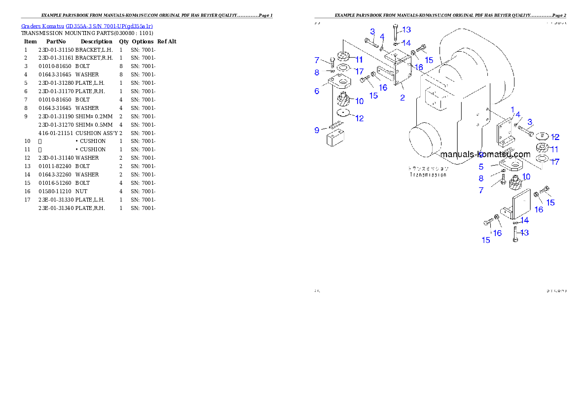 Protected: GD355A-3 S/N 7001-UP Partsbook