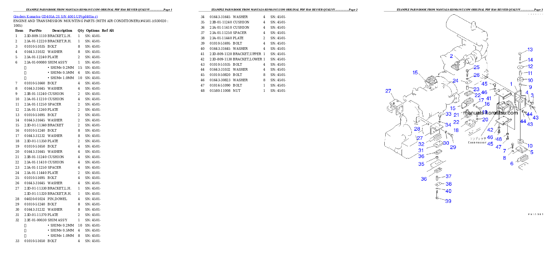 GD405A-2S S/N 4001-UP Partsbook