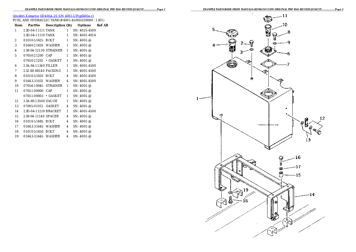 Protected: GD405A-2S S/N 4001-UP Partsbook